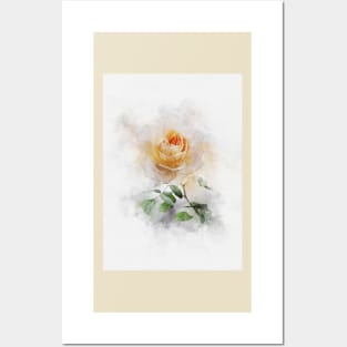 Yellow Rose Watercolor Posters and Art